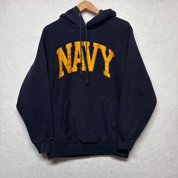 Vintage MV Sport Pro Weave NAVY Academy Reverse Weave Sweatshirt Size S - Picture 1 of 11